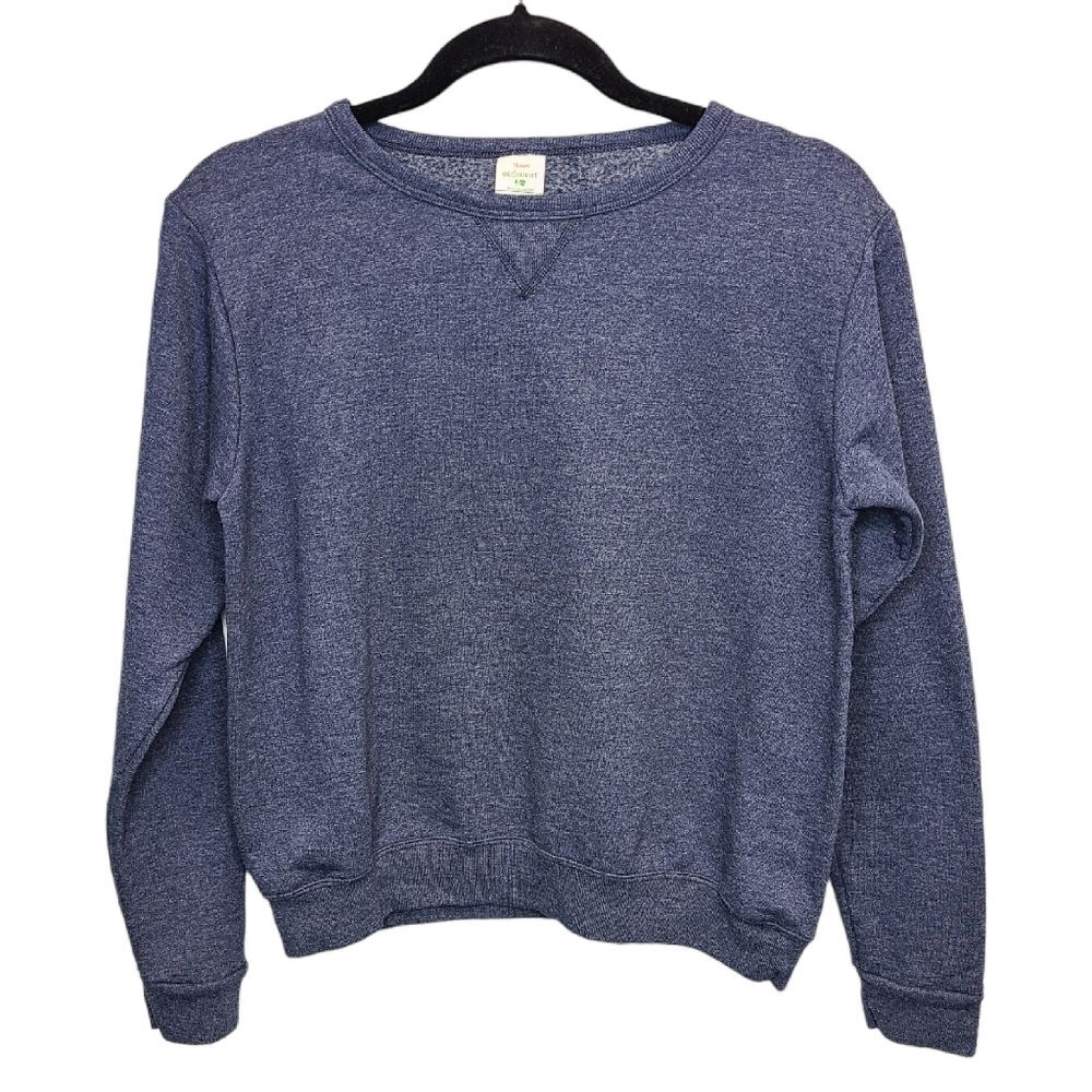 Hanes Ecosmart Heather Blue Fleece Cottonblend Crew Neck Sweatshirt S